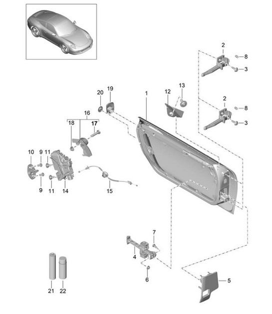 Diagram 804-000 Porsche 996 (911) (1997-2005) Body
