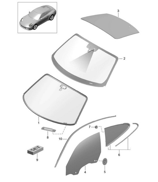 Diagram 805-000 Porsche 911 & 912 (1965-1989) Body