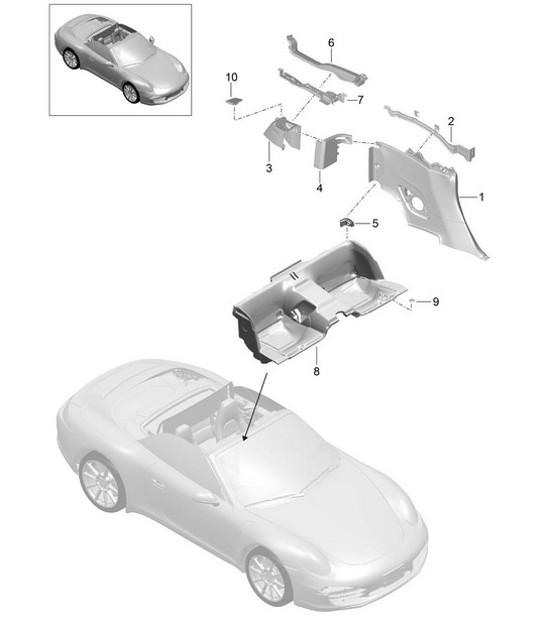 Diagram 807-032 Porsche Boxster 986/987/981 (1997-2016) Body