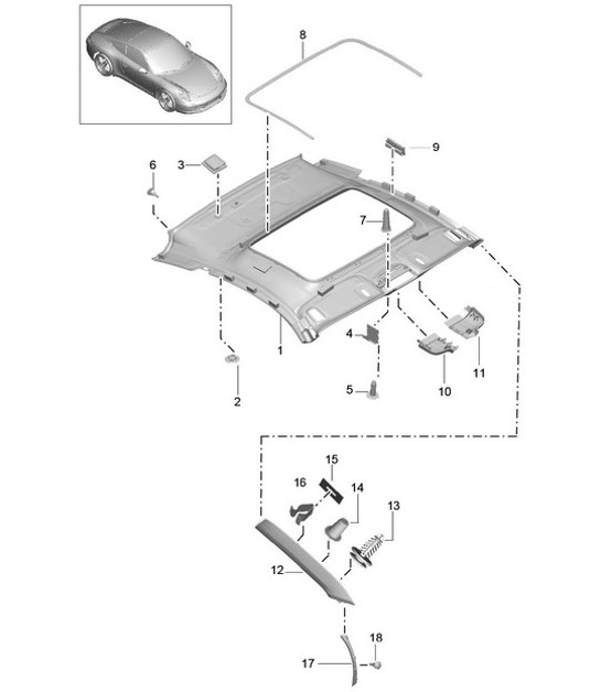 Diagram 807-050 Porsche Cayman 2.7L 981 2013-16 Body