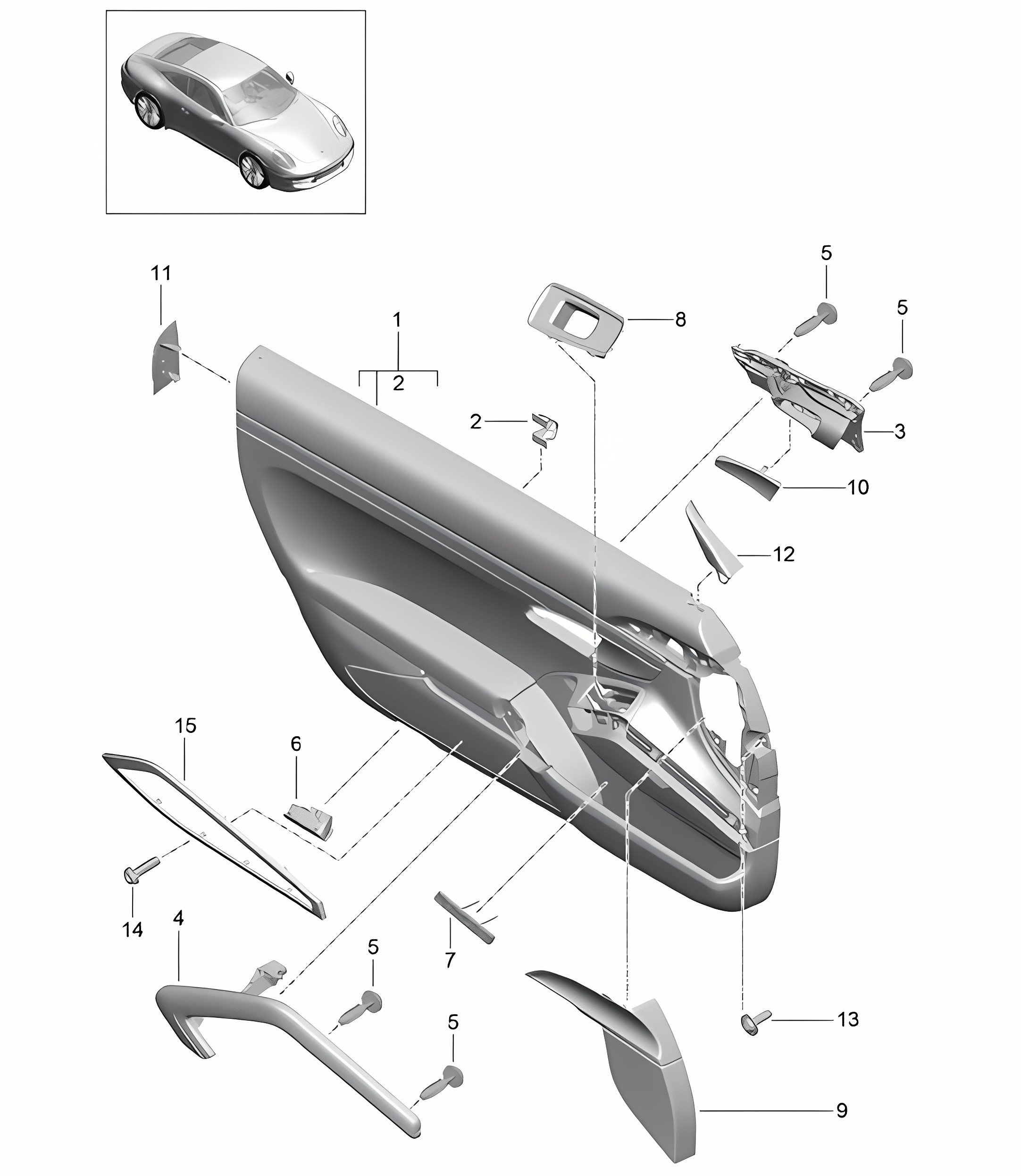 Door panel / Accessories Leather (PR: 981, 815, 788) 991.1  2015>>
