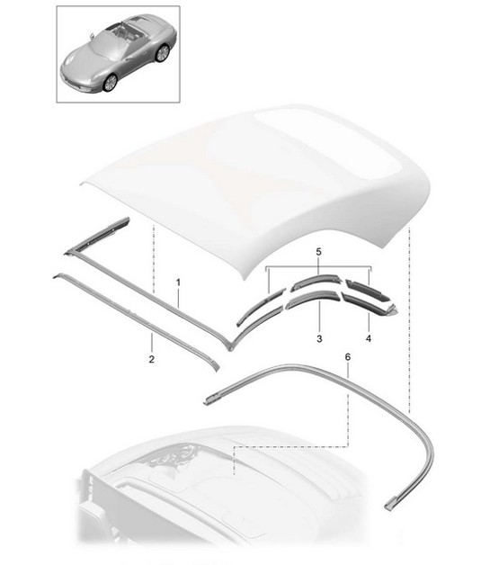Diagram 811-030 Porsche Boxster 986/987/981 (1997-2016) Body