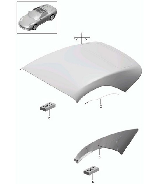 Diagram 811-035 Porsche 356 (1950-1965) Body