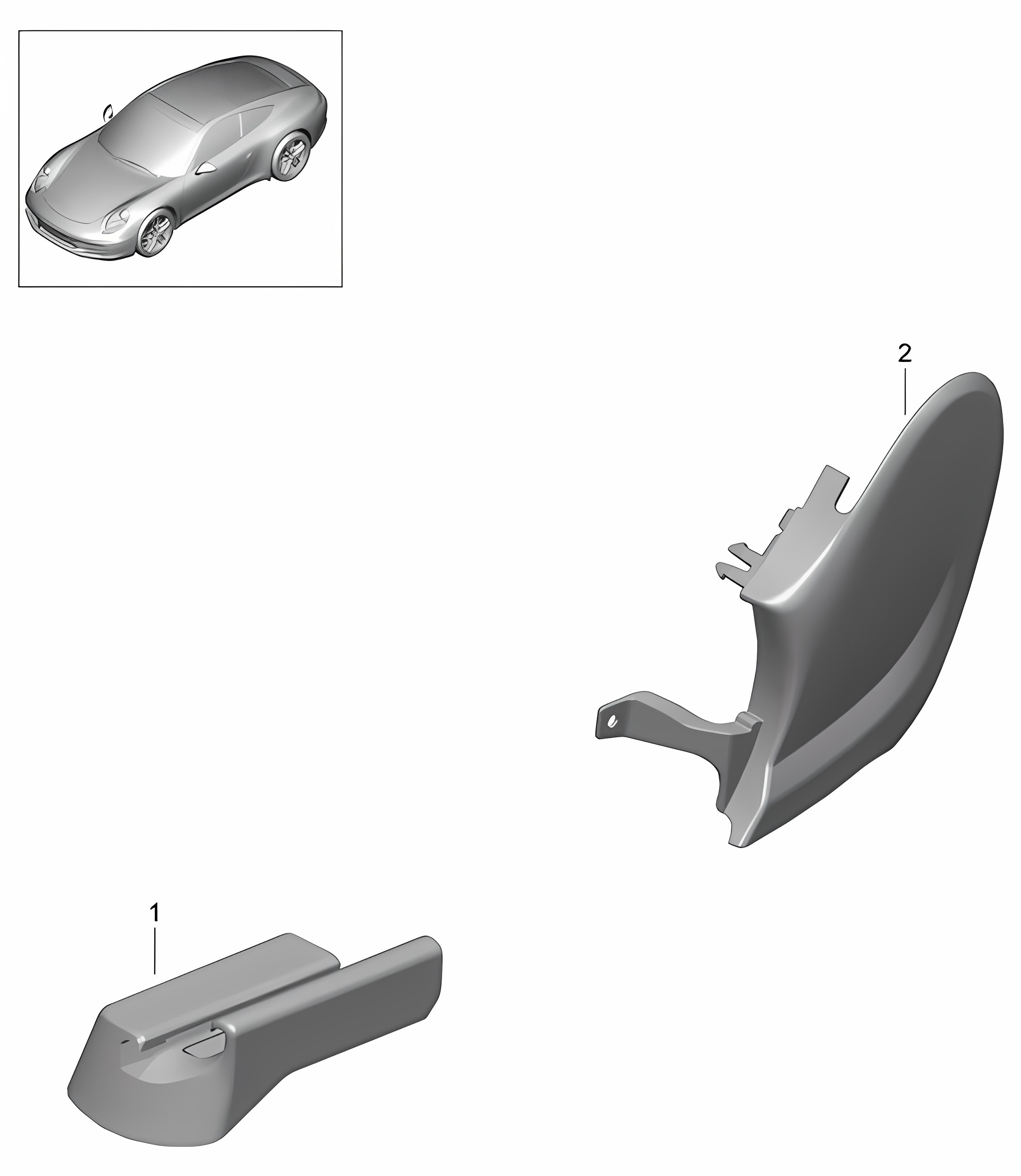 Sports seat Plus (complete) / Not available / Trim / Rail / Front seat 991.1 2012-16