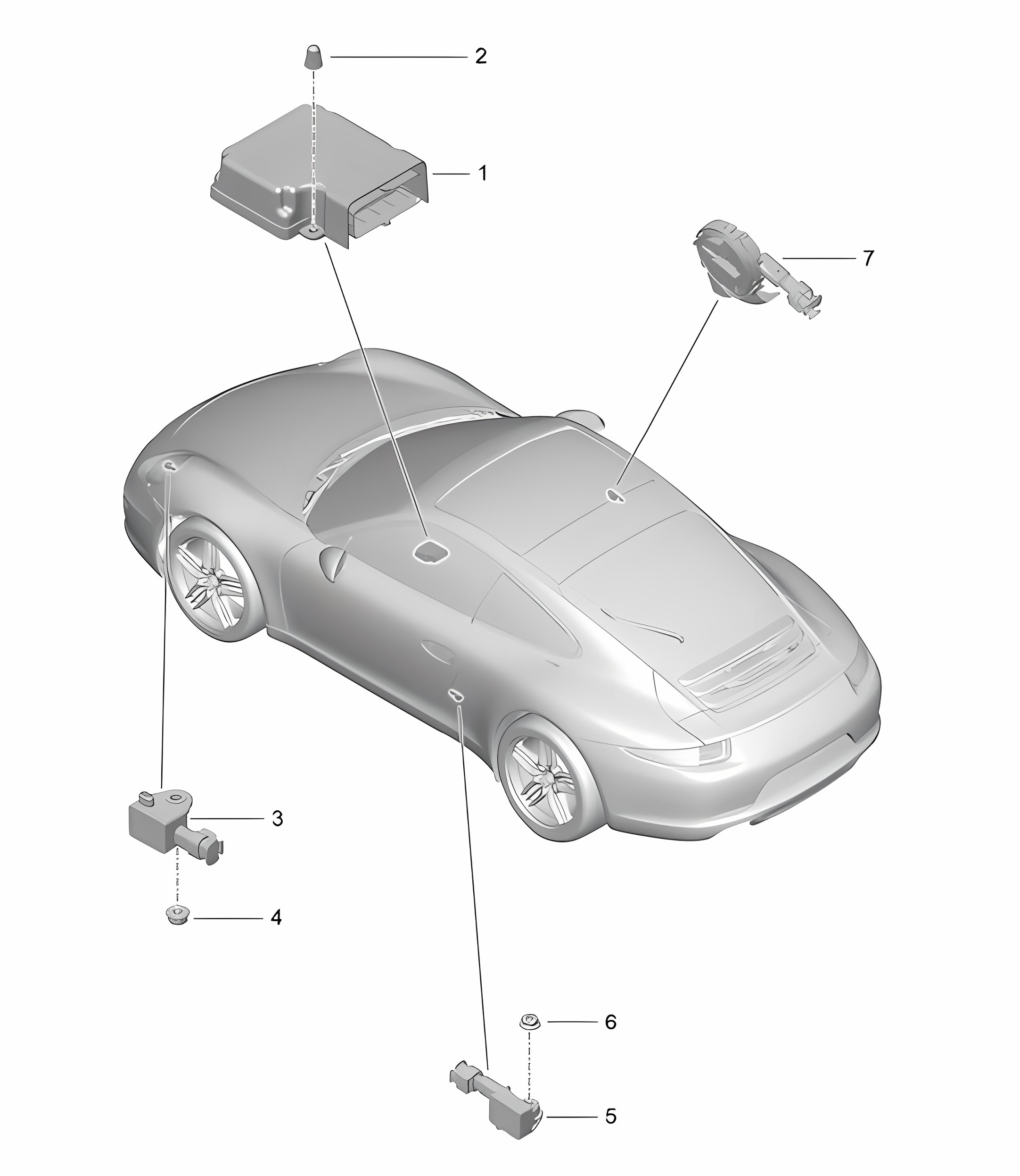 Control unit / Sensor Airbag 991.1 2012-16