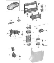 Central electrics dashboard  991.1 2012-16