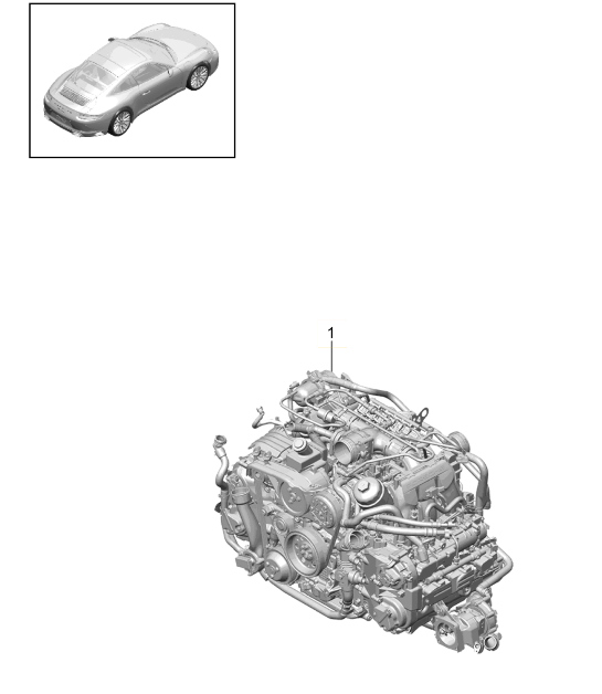 Diagram 101-001 Porsche Cayman 718 2.0L Manual (300 Bhp) Engine