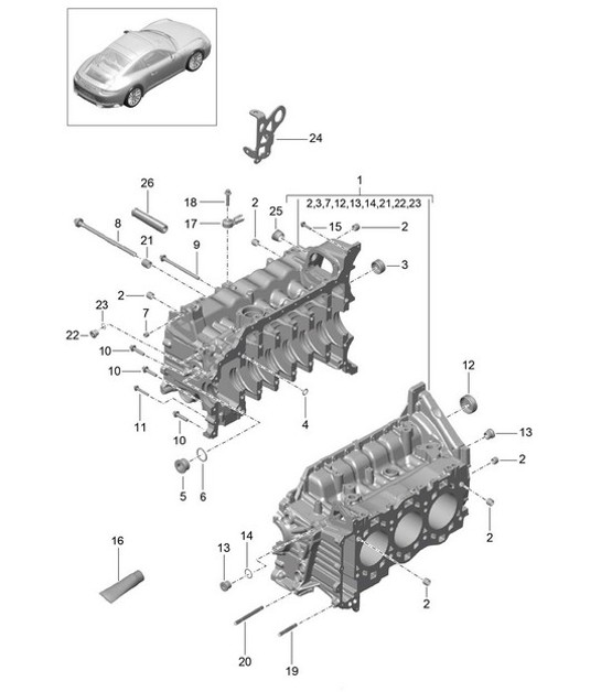 Diagram 101-005 Porsche Cayman 987C / 981C (2005-2016) Engine