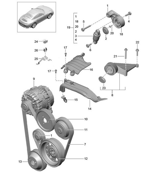 Diagram 101-010 Porsche 911 & 912 (1965-1989) Engine
