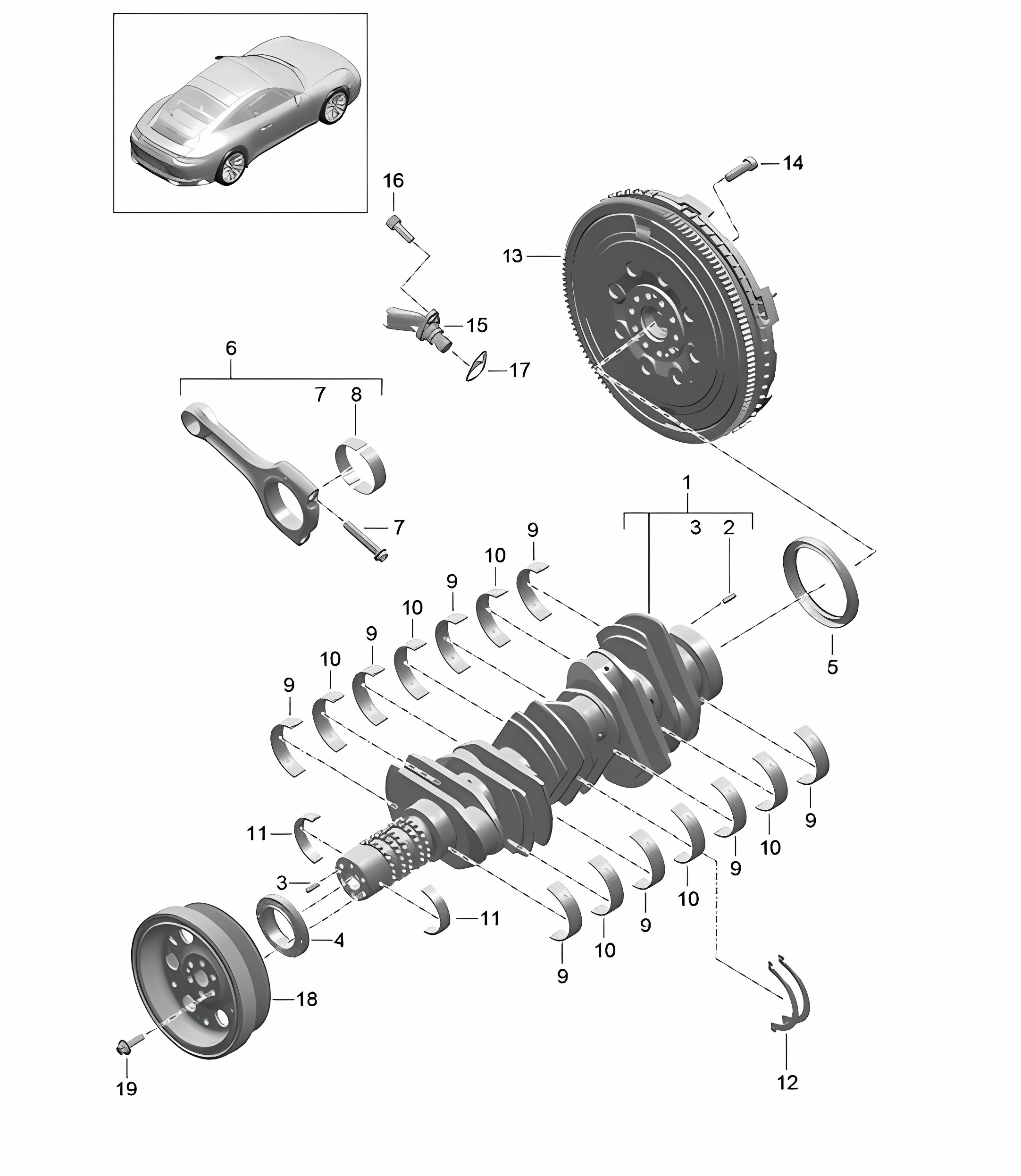 Crankshaft / Connecting rod 991.2 Carrera 2017-19