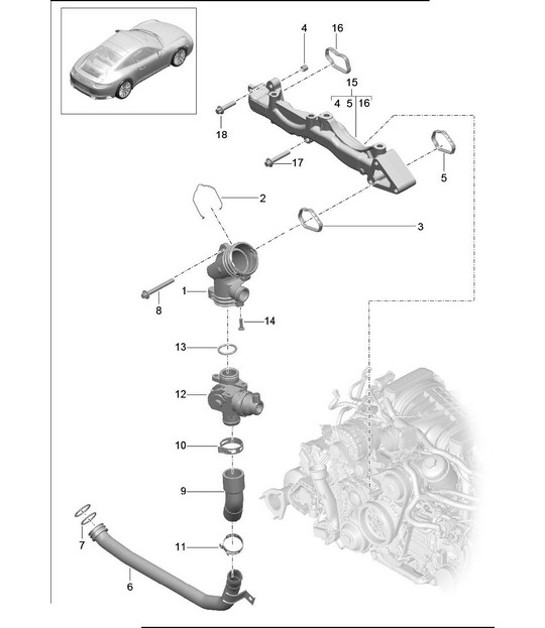 Diagram 105-003 Porsche Macan (95B) MK1 (2014-2018) Engine