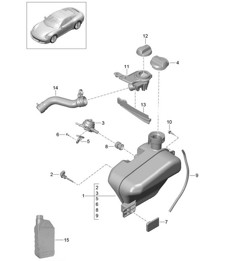 Water cooling - 4 - Water reservoir / Oil inlet 991.2 Carrera 2017-19