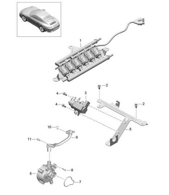 Diagram 107-015 Porsche 964 (911) (1989-1994) Engine