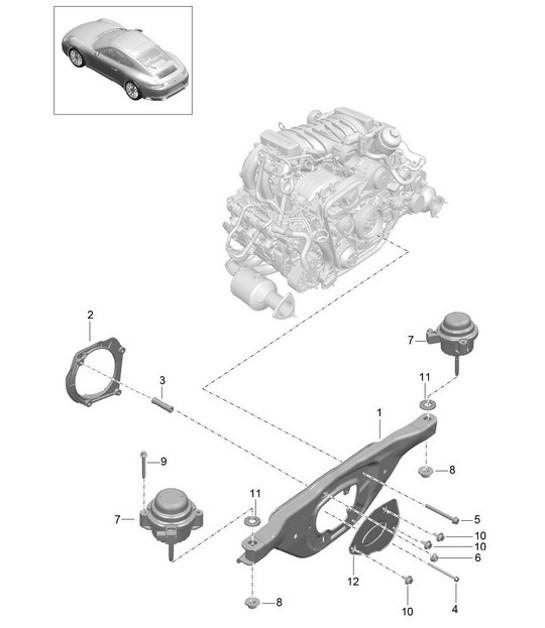 Diagram 109-000 Porsche 964 (911) C4 1989-93 Engine
