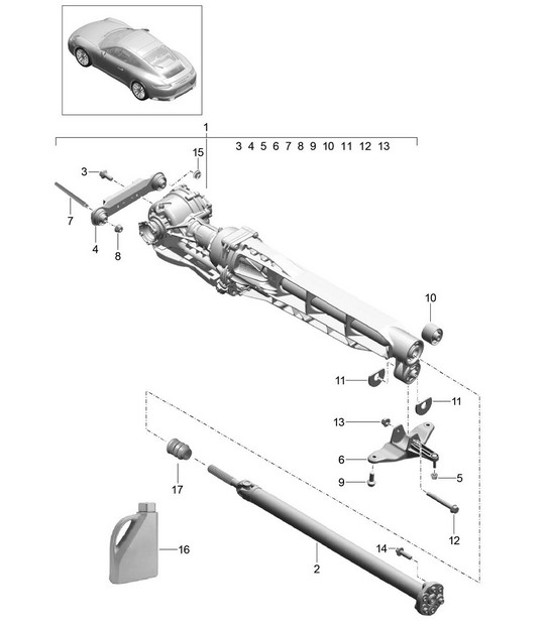 Vorderachsdifferential / Kardanwelle - Z91.00 - 991.2 Carrera 2017-19