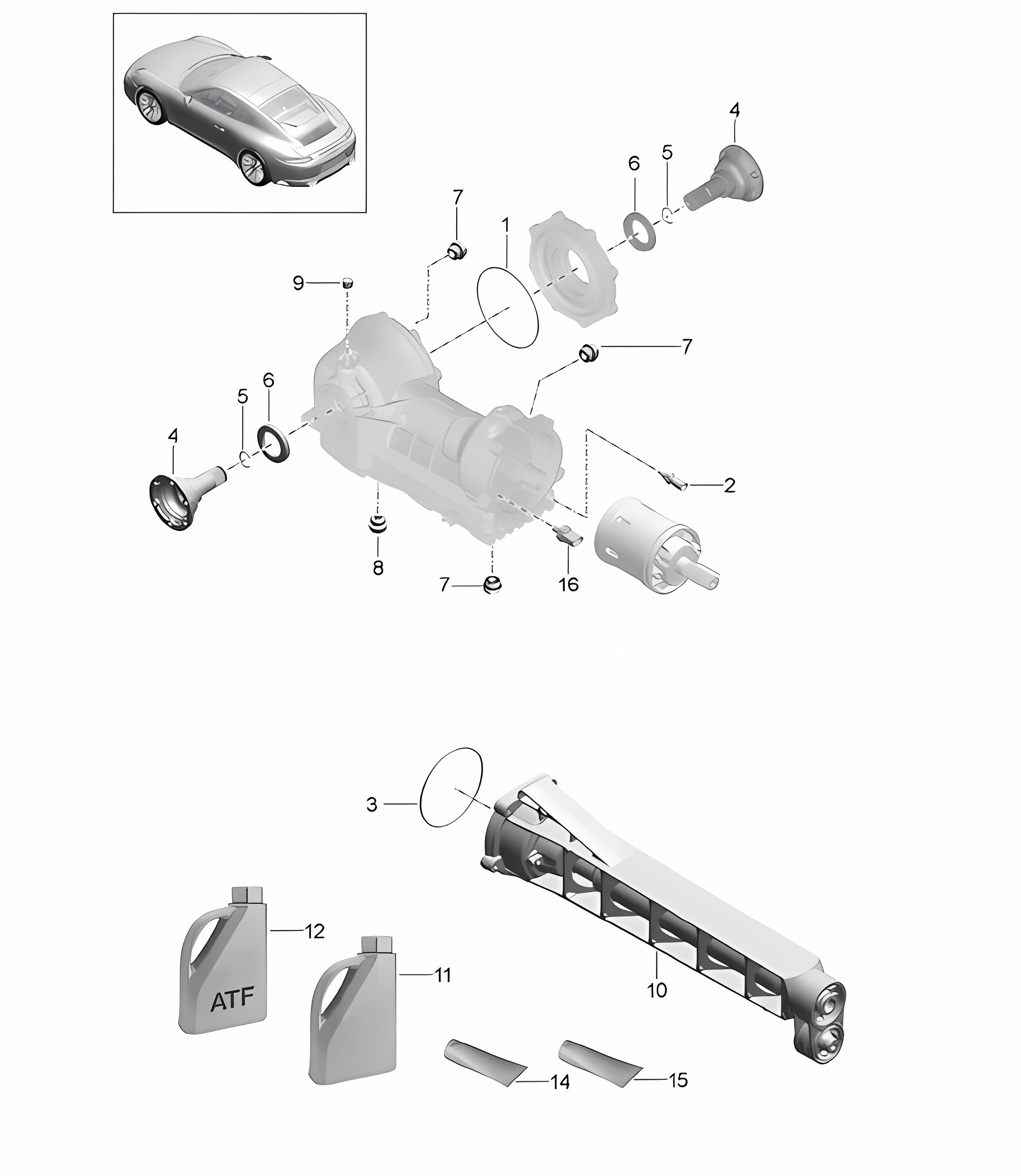 Front axle differential / Individual parts 991.2 Carrera 2017-19