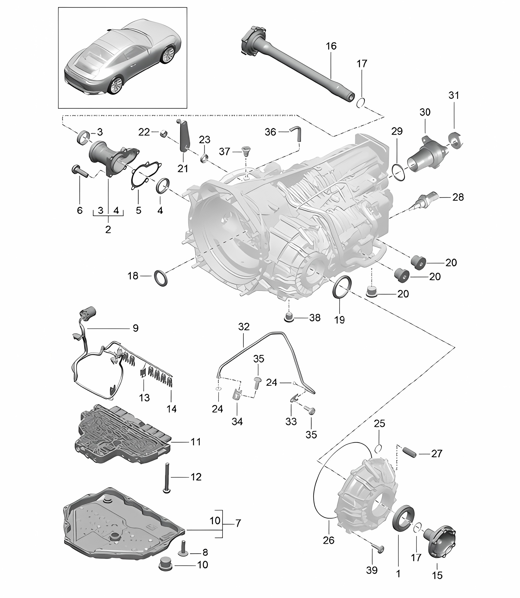 - PDK - Gearbox / Individual parts - CG110, CG115, CG140 - 991.2 Carrera 2017-19