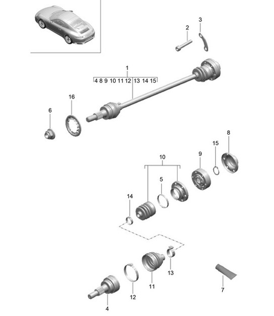 Diagram 401-010 Porsche Macan (95B) MK1 (2014-2018) Front Axle, Steering 