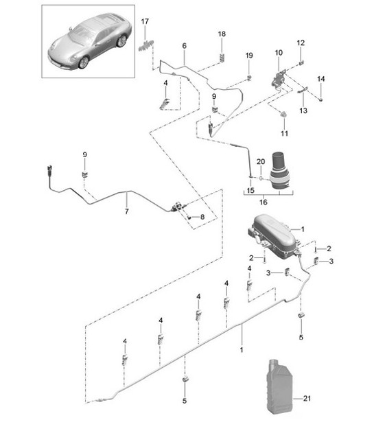 Diagram 402-003 Porsche 911 1987-1989 3.2L G50 Front Axle, Steering 