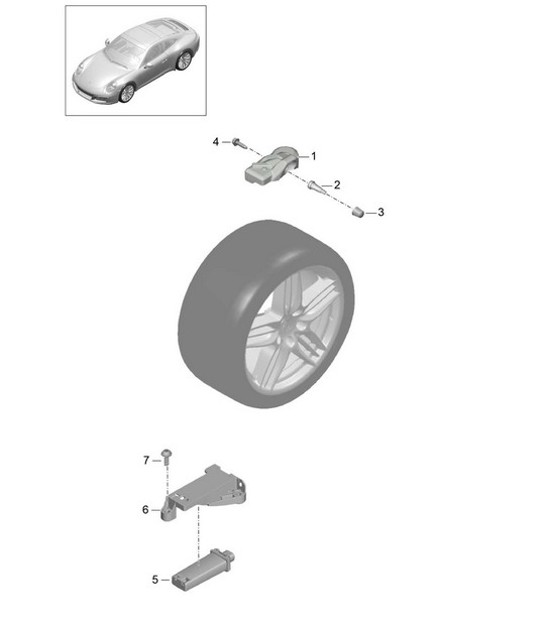 Diagram 601-005 Porsche 993 (911) RS 1994-97 Wheels, Brakes