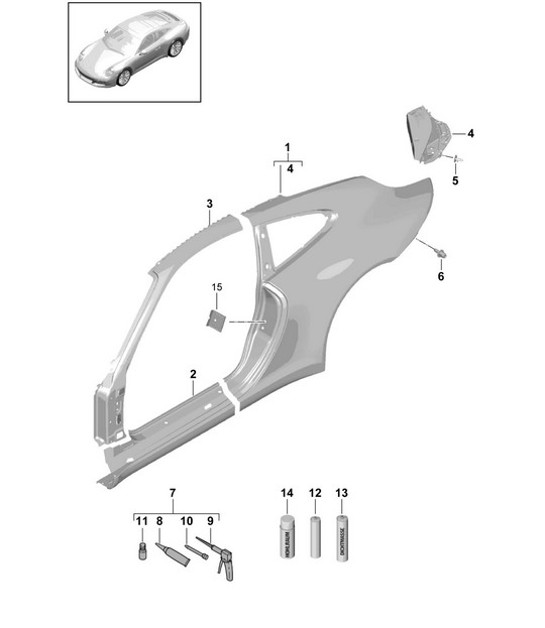 Diagram 801-056 Porsche Cayman 2.7L 981 2013-16 Body