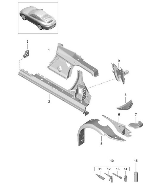Diagram 801-060 Porsche 997 (911) MK1 2005-2008 Body