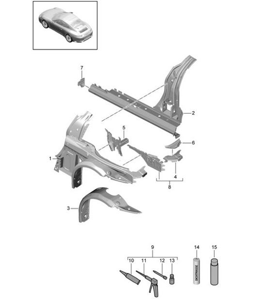 Diagram 801-061 Porsche 993 (911) (1994-1998) Body