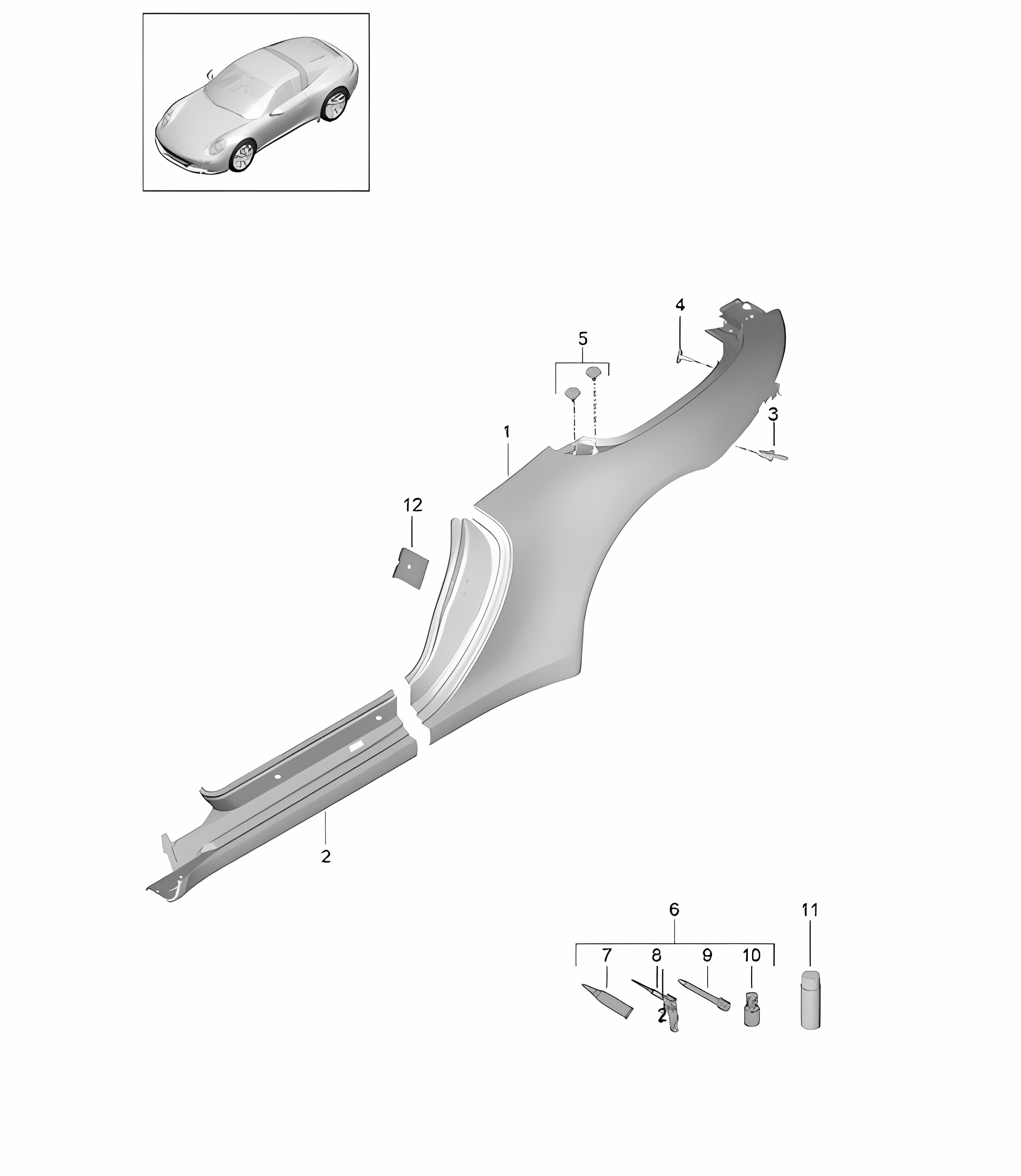 Side part, Outer - TARGA - 991.2 2017-19