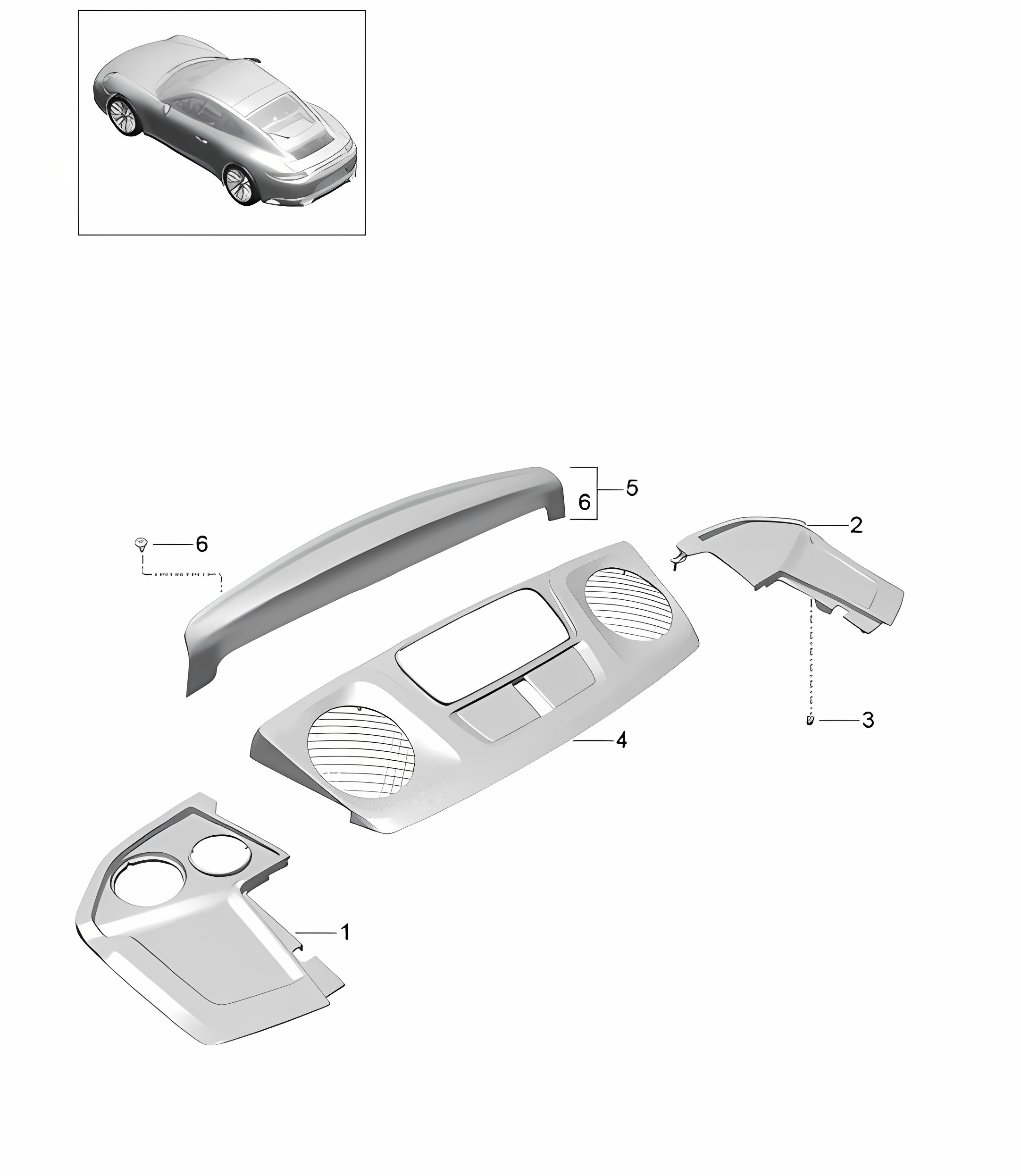Trim / Engine compartment 991.2 Carrera 2017-19