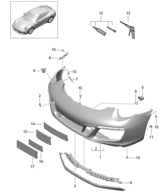 Diagram 802-002 Porsche 997 (911) MK1 2005-2008 Body