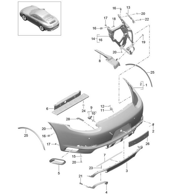 Diagram 802-015 Porsche Cayenne 92A (958) 2010-2017 Body