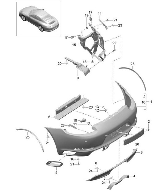 Diagram 802-016 Porsche Macan (95B) MK1 (2014-2018) Body