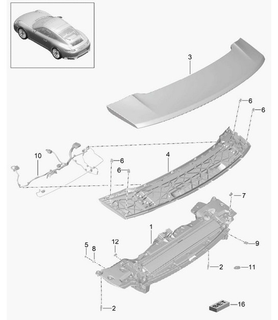 Diagram 803-007 Porsche Boxster 986/987/981 (1997-2016) Body