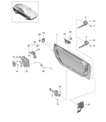Coque de porte / Pièces d'installation / Serrure de porte 991.2 Carrera 2017-19