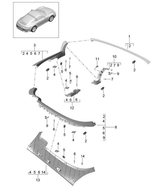 Diagram 807-045 Porsche 993 (911) RS 1994-97 Body