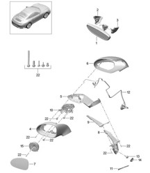 Innenspiegel / Außenspiegel - Sport Design Paket, PR:529 - 991.2 Carrera 2017-19