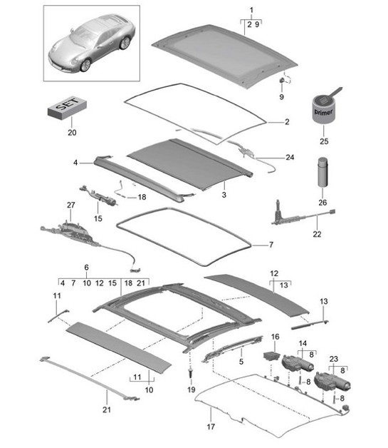 Diagram 811-005 Porsche 996 (911) (1997-2005) Body