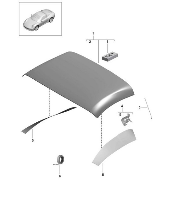 Diagram 811-037 Porsche 997 MKII Carrera C2 3.6L 2009-12 Body
