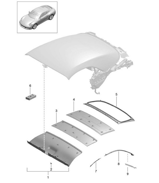 Diagram 811-040 Porsche Boxster 986/987/981 (1997-2016) Body