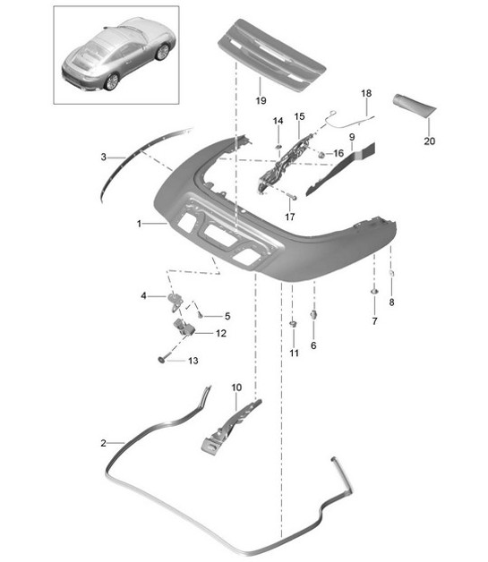 Diagram 811-062 Porsche 993 (911) RS 1994-97 Body