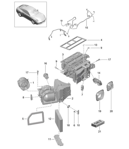 Diagram 813-010 Porsche 997 MK1 TURBO 2007-09 Carrozzeria