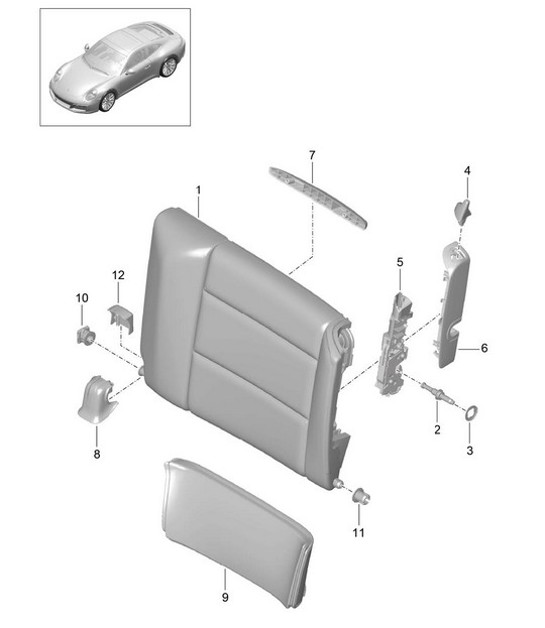 Diagram 817-040 Porsche 996 (911) (1997-2005) Body