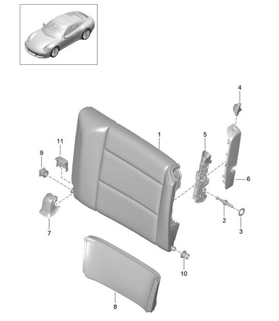 Schienale sedile di emergenza / Accessori - CABRIO, TARGA - 991.2 2017-19