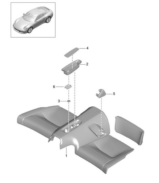 Cuscino sedile posteriore/Supporto - CABRIO, TARGA - 991.2 2017-19