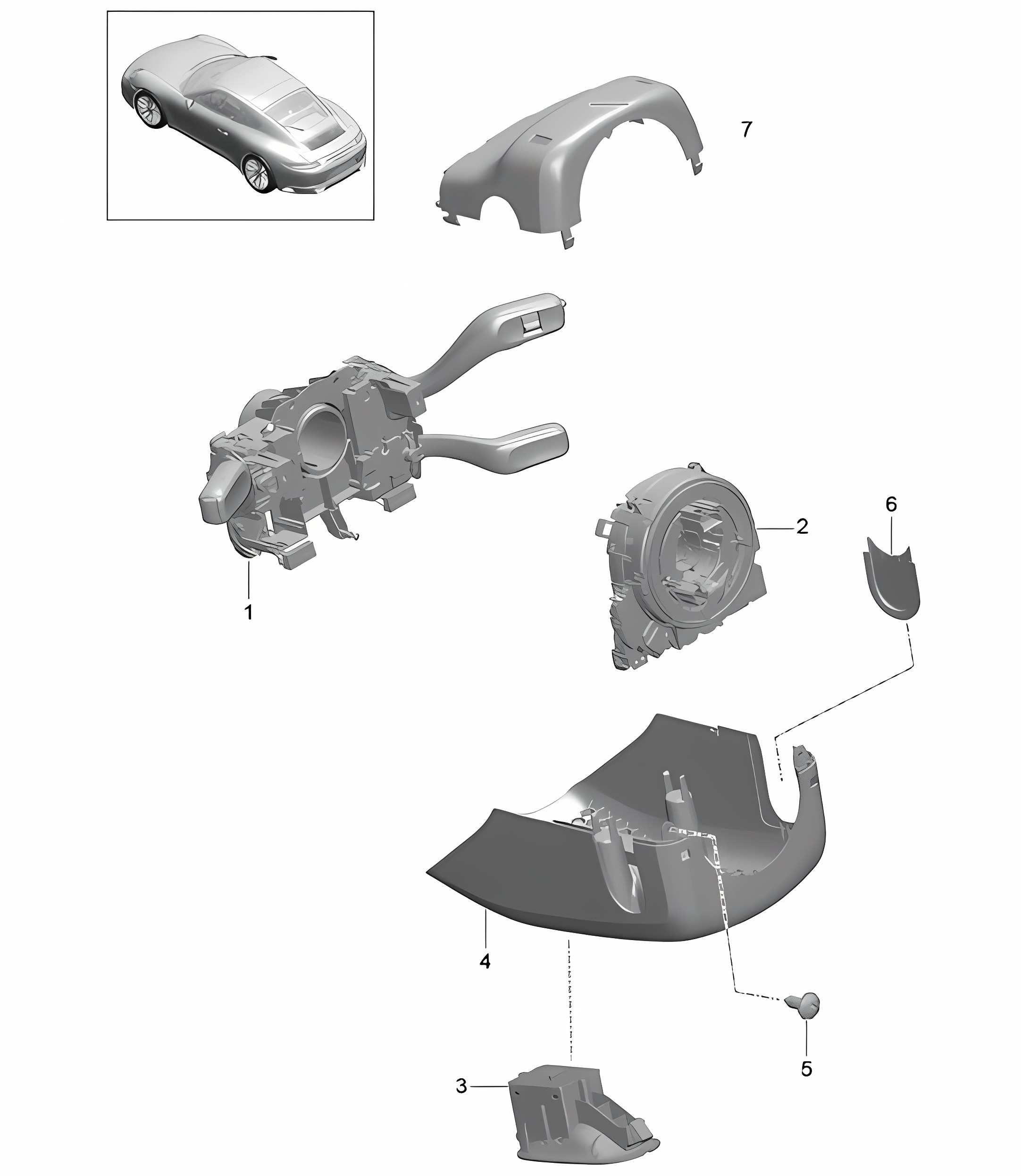Steering column switch 991.2 Carrera 2017-19