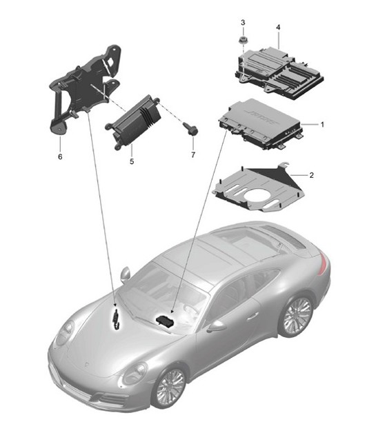 Diagram 911-010 Porsche Boxster 986/987/981 (1997-2016) Electrical equipment