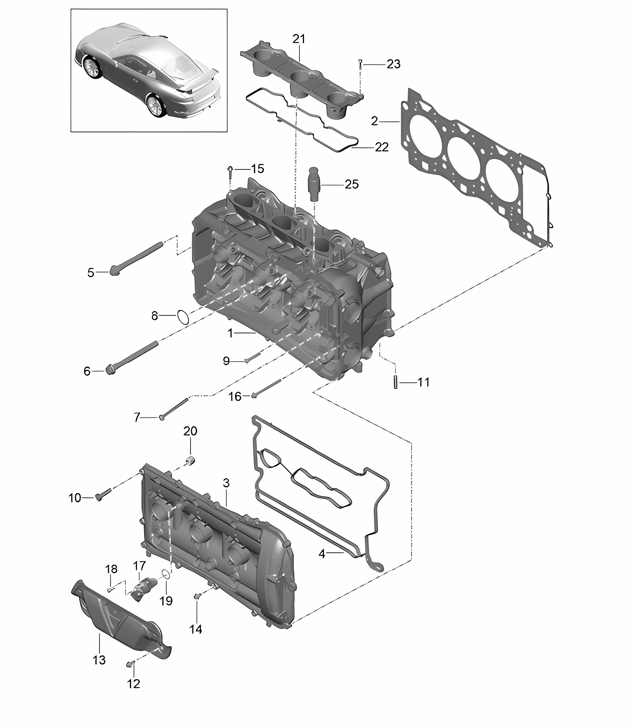 Cylinder head 991 R/GT3/RS 2014-21