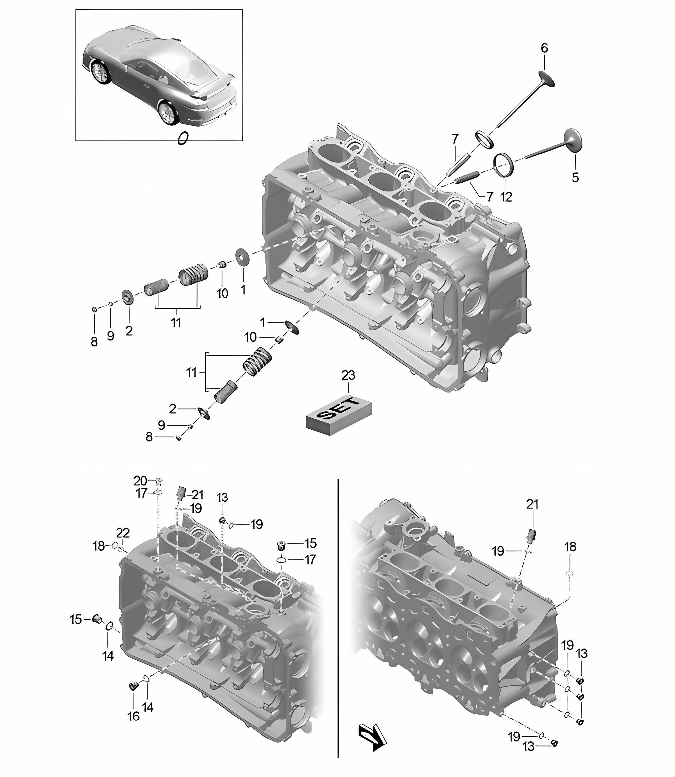 Cylinder head / Accessories / Valve 991 R/GT3/RS 2014-21