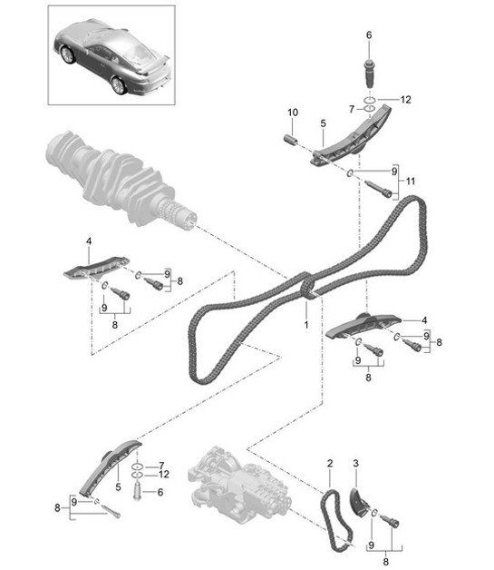 Chain tensioner / Valve control 991 R/GT3/RS 2014-21
