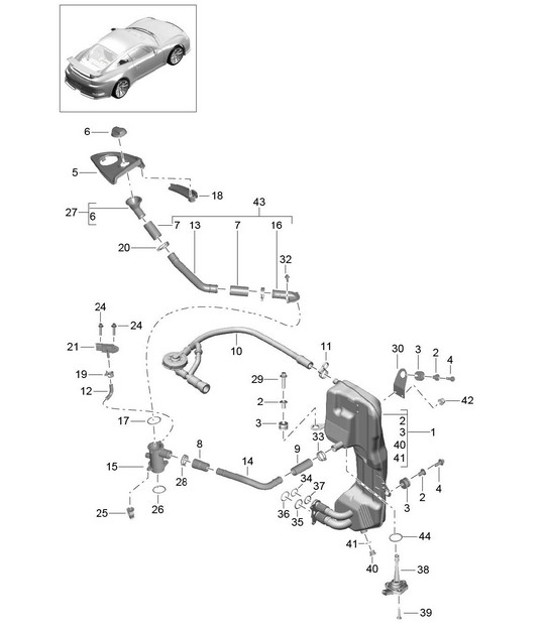 Engine lubrication / Oil tank / Bleeding (Model: A175,A176) 991 R/GT3/RS 2014-17